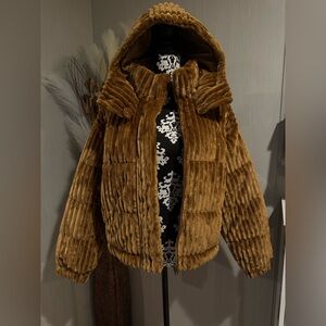 American Eagle Outfitters Brown Corduroy Teddy Jacket